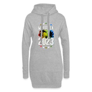 Marbella 2023 - Sweat-shirt à capuche long Femme - gris chiné - Devant