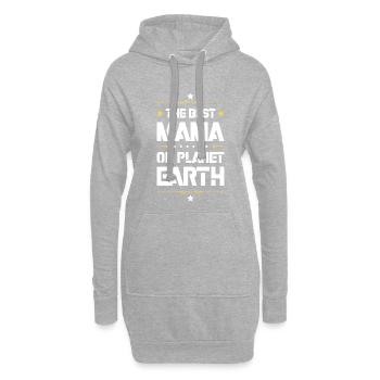 Meilleure maman disant maman maman - Sweat-shirt à capuche long Femme - gris chiné - Devant