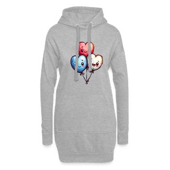 Ballon Herzen auch für Kinder und Geburtstage - Hoodie-Kleid - Grau meliert - Vorne
