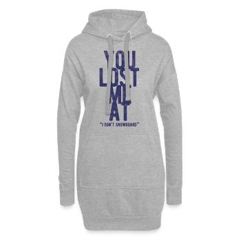 Snowboard Spruch für Snowboarder - Hoodie-Kleid - Grau meliert - Vorne
