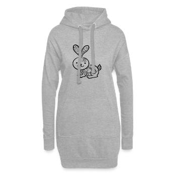 Osterbunny mit Mandala - Hoodie-Kleid - Grau meliert - Vorne