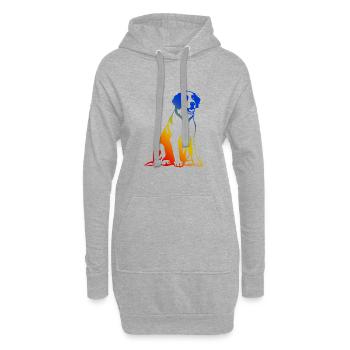 Chien Saint-Bernard - Sweat-shirt à capuche long Femme - gris chiné - Devant