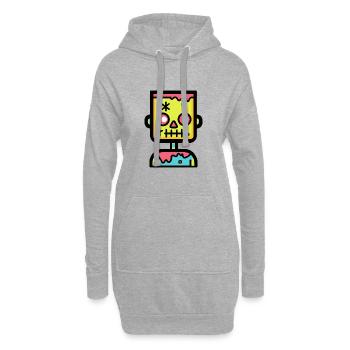 Bande dessinée d’Halloween zombie - Sweat-shirt à capuche long Femme - gris chiné - Devant