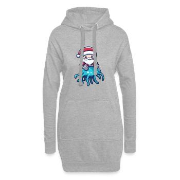 Qualle Weihnachtsmann - Hoodie-Kleid - Grau meliert - Vorne