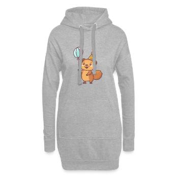 Bébé d’anniversaire de castor - Sweat-shirt à capuche long Femme - gris chiné - Devant