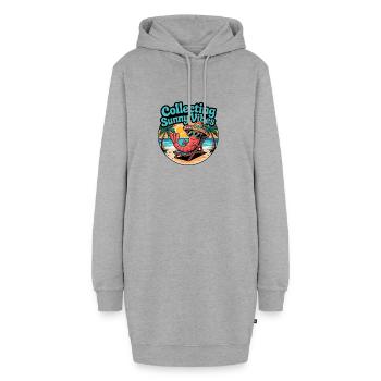 Sunny Summer Vibes lustige Krabbe am Strand - Hoodie-Kleid - Grau meliert - Vorne