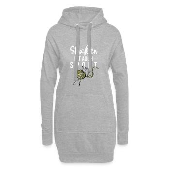 Stricken ist auch Sport - Hoodie-Kleid - Grau meliert - Vorne