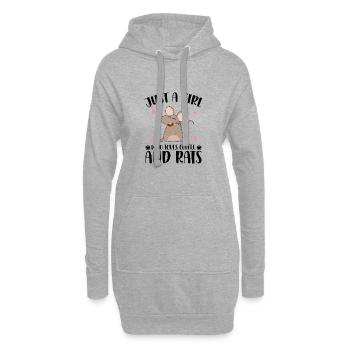 Rat - Sweat-shirt à capuche long Femme - gris chiné - Devant
