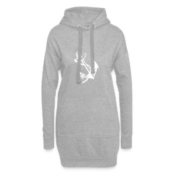ancre - Sweat-shirt à capuche long Femme - gris chiné - Devant