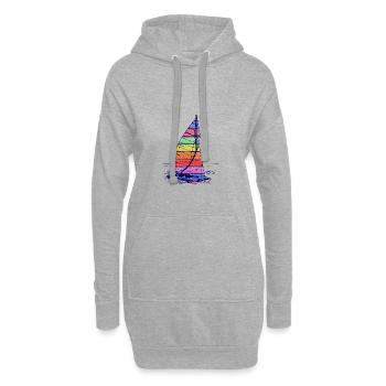 Catamaran Arc-en-ciel Liberté - Sweat-shirt à capuche long Femme - gris chiné - Devant