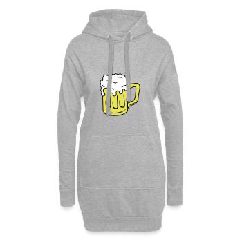 la bière - Sweat-shirt à capuche long Femme - gris chiné - Devant