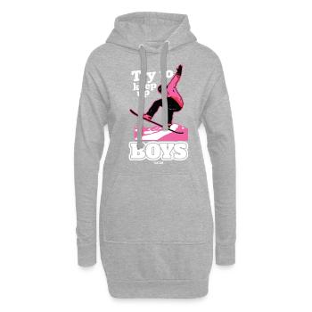Snowboard Girl Try To Keep Up Boys - Hoodie-Kleid - Grau meliert - Vorne