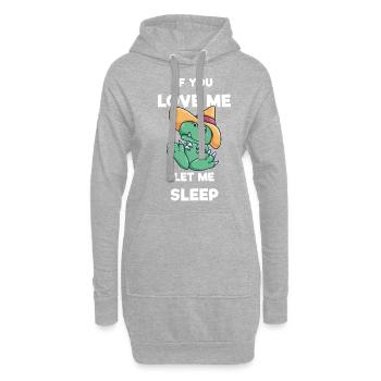 Laisse-moi dormir si tu m’aimes - Sweat-shirt à capuche long Femme - gris chiné - Devant