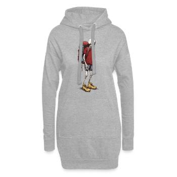 Hiking till death colored - Hoodie-Kleid - Grau meliert - Vorne