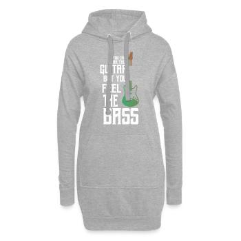 Feel the bass - Bassist guitare - Sweat-shirt à capuche long Femme - gris chiné - Devant