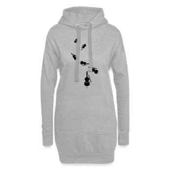 Icône de violon - Sweat-shirt à capuche long Femme - gris chiné - Devant