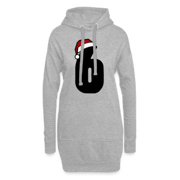 6 Numéro de Noël - Sweat-shirt à capuche long Femme - gris chiné - Devant