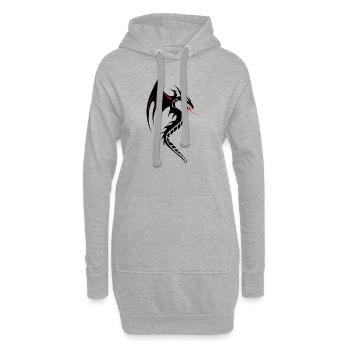 dragon tribal tatouage forme 2004 oooooooooooooo y - Sweat-shirt à capuche long Femme - gris chiné - Devant