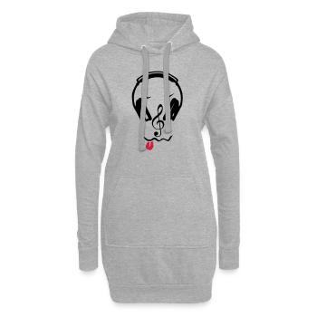egaliseur casques dj cle sol note3 - Sweat-shirt à capuche long Femme - gris chiné - Devant
