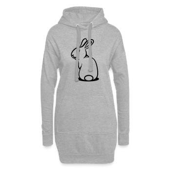Hase süss lieb frech - Hoodie-Kleid - Grau meliert - Vorne