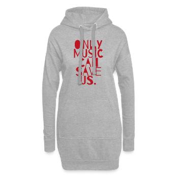 Only music can save us cadeau de raving concert - Sweat-shirt à capuche long Femme - gris chiné - Devant