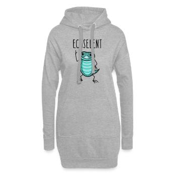 Lustige Dino Echse - Hoodie-Kleid - Grau meliert - Vorne