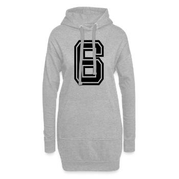 6 - Sweat-shirt à capuche long Femme - gris chiné - Devant