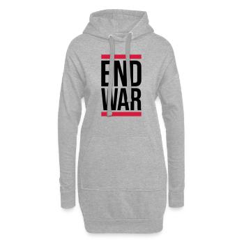 Mettre fin à l’arrêt de la guerre - Sweat-shirt à capuche long Femme - gris chiné - Devant