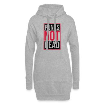 punks pas mort citation - Sweat-shirt à capuche long Femme - gris chiné - Devant