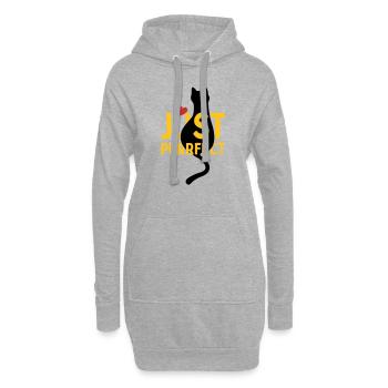 Pfotschafter Design: Just Purrfect chat avec cœur - Sweat-shirt à capuche long Femme - gris chiné - Devant