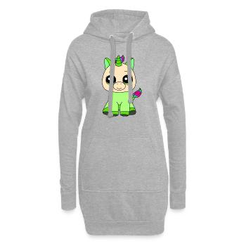Kleines Einhorn - Hoodie-Kleid - Grau meliert - Vorne