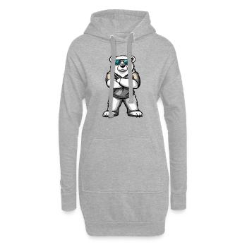 Bande dessinée ours polaire - Sweat-shirt à capuche long Femme - gris chiné - Devant