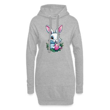 Osterhase - Hoodie-Kleid - Grau meliert - Vorne