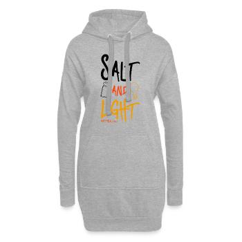 Messages Bible Sel de la Terre Lumière du Monde - Sweat-shirt à capuche long Femme - gris chiné - Devant