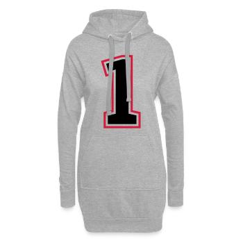 1 zahl - Hoodie-Kleid - Grau meliert - Vorne