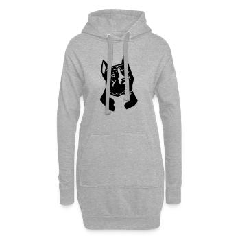 pitbull © - www.dog-power.nl - Hoodie-Kleid - Grau meliert - Vorne