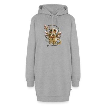 Logo Plouffy By Leona création - Sweat-shirt à capuche long Femme - gris chiné - Devant
