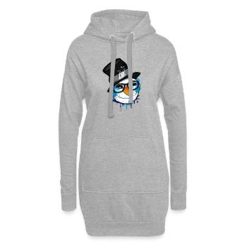 Bonhomme de neige avec des lunettes - Sweat-shirt à capuche long Femme - gris chiné - Devant