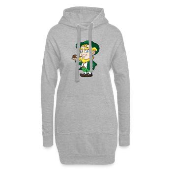 Leprechaun Pipe Charm - Hoodie Dress - heather grey - Front