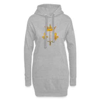 Jeanne d'Arc Wappen - Hoodie-Kleid - Grau meliert - Vorne