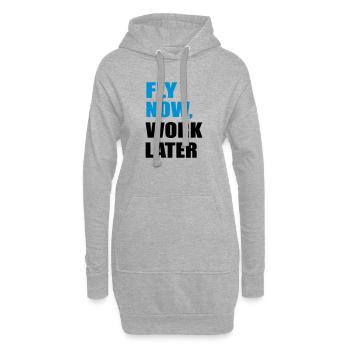 Voler - Sweat-shirt à capuche long Femme - gris chiné - Devant