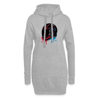 cooles Motorradhelm Graffiti - Hoodie-Kleid - Grau meliert - Vorne