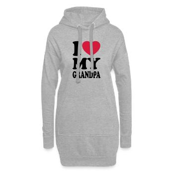 I love my grandpa - J'aime mon grand-père - Sweat-shirt à capuche long Femme - gris chiné - Devant