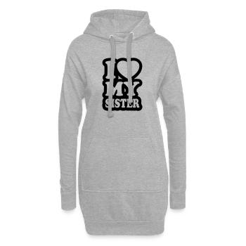 I love my sister - J'aime ma soeur - Sweat-shirt à capuche long Femme - gris chiné - Devant