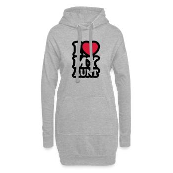 I love my aunt - Ich liebe meine Tante - Hoodie-Kleid - Grau meliert - Vorne