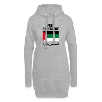 Palestine libre avec le drapeau - Sweat-shirt à capuche long Femme - gris chiné - Devant