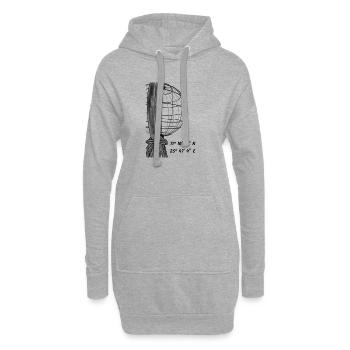 Die Weltkugel am Nordkap - Hoodie-Kleid - Grau meliert - Vorne