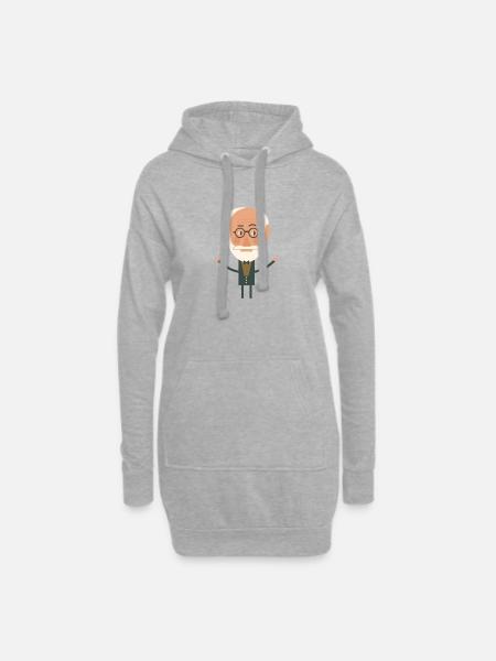 sigmund freud - Hoodie-Kleid - Grau meliert