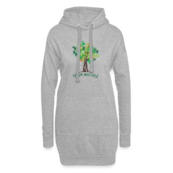 équipe nature nature arbres arbres forêt couleurs automne - Sweat-shirt à capuche long Femme - gris chiné - Devant