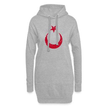 Turquie Türkiye Bayrak - Sweat-shirt à capuche long Femme - gris chiné - Devant